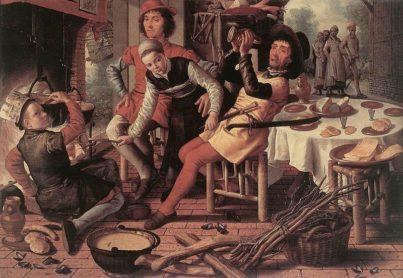 Pieter Aertsen Peasants by the Hearth Spain oil painting art